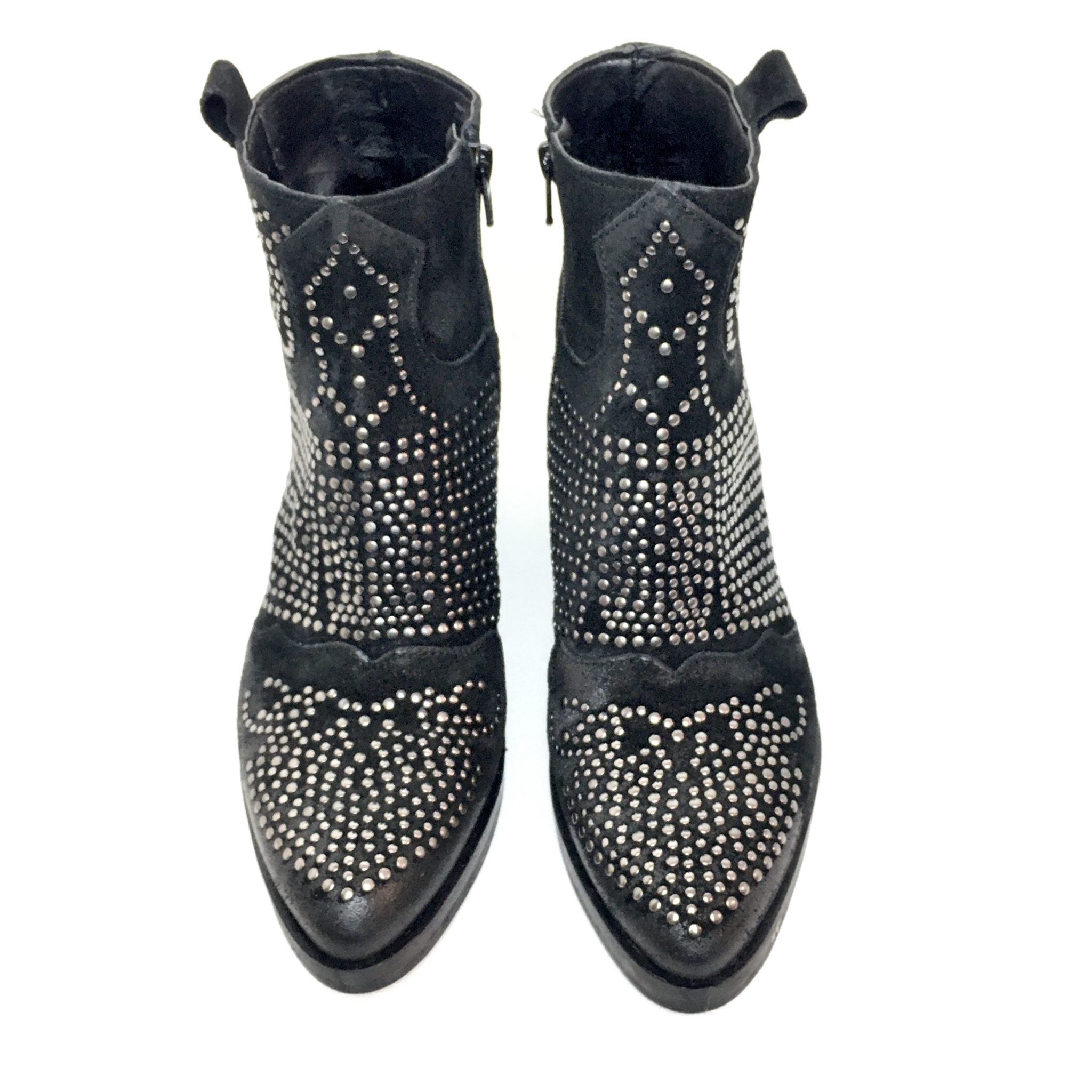 zero poesia texano corto mini borchie crosta nero (2)