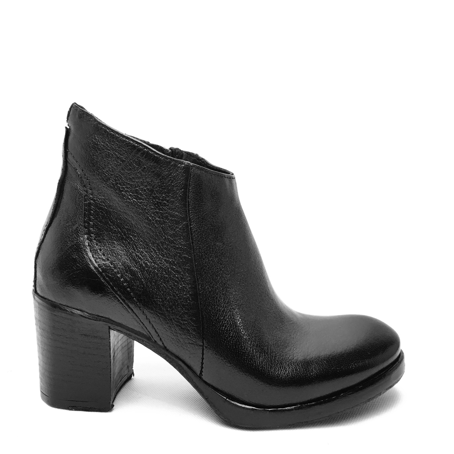 Hundred100 art. W909-12 tronchetto pelle nero (2)