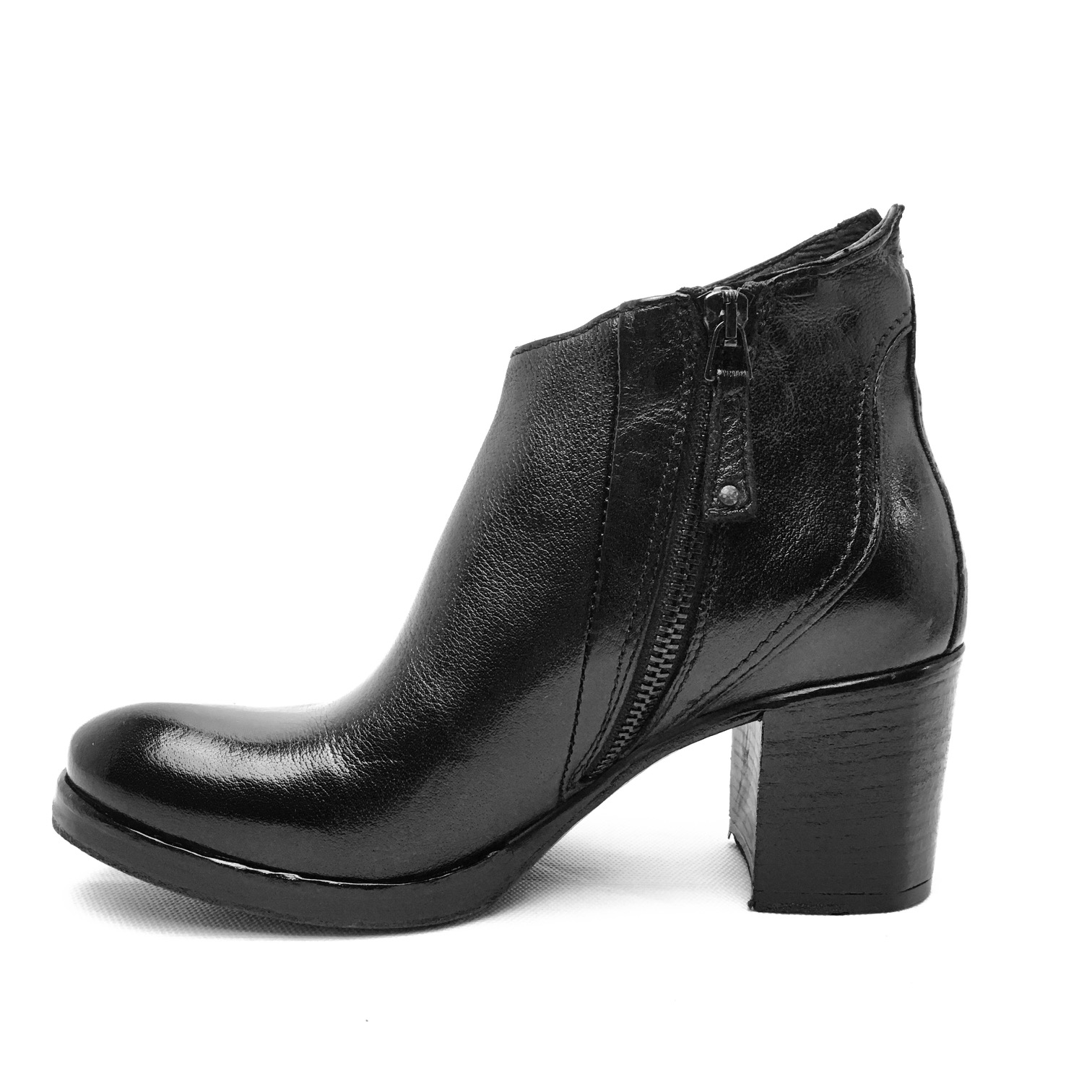 Hundred100 art. W909-12 tronchetto pelle nero (4)