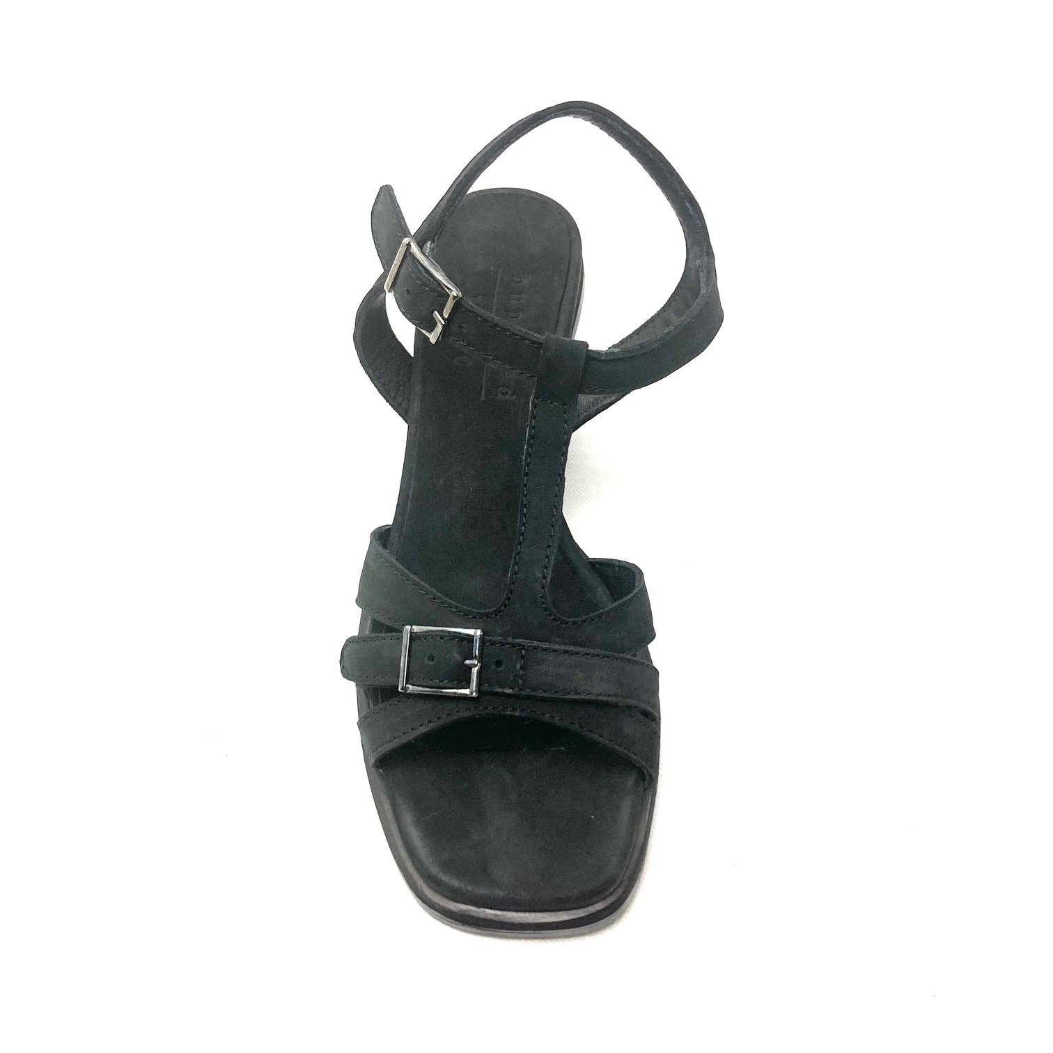 Hundred100 W857-03 sandalo fibbia nabuk nero (3)