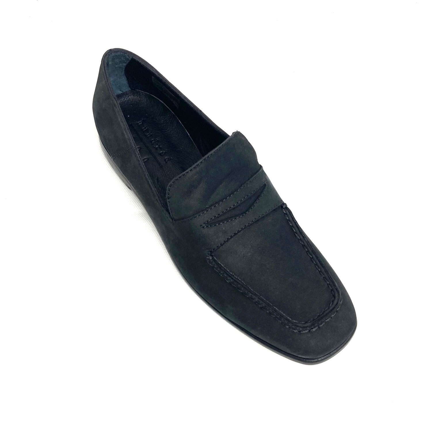 Hundred100 W962-01 mocassino nabuk nero (3)