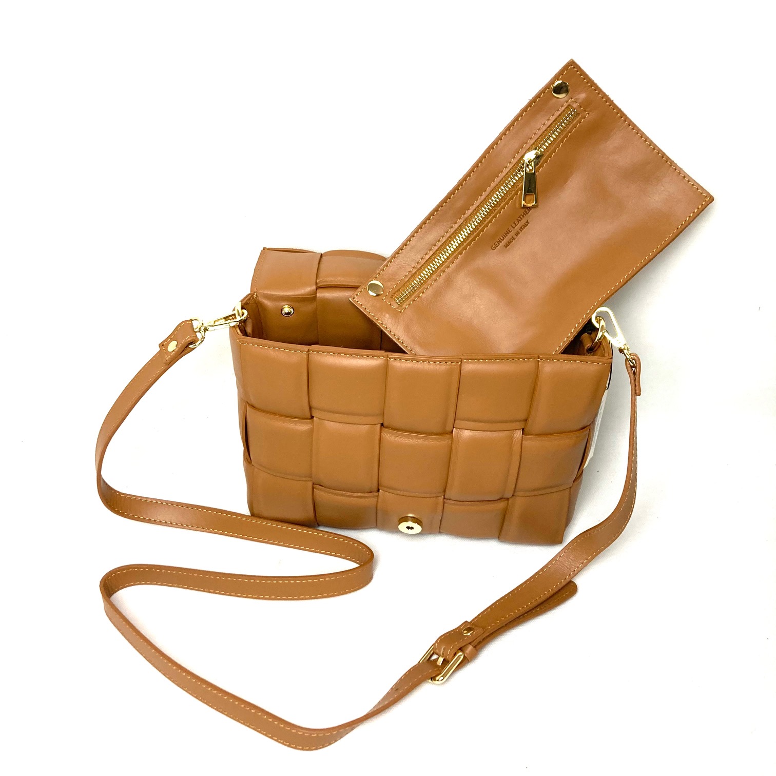 L.G.Bags borsa pelle intreccio imbottito (8)