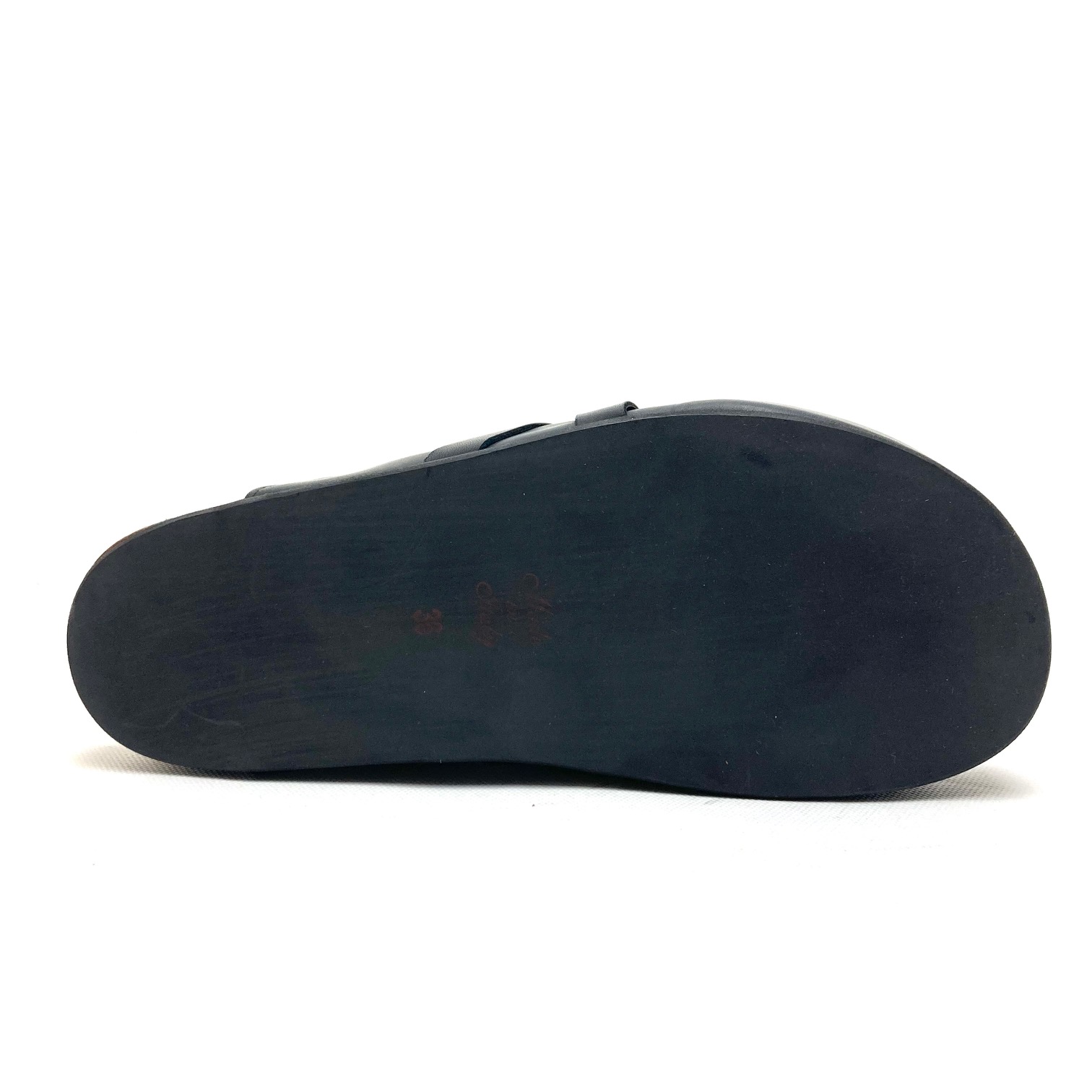 mod. MULES pelle nera con catena grande (1)