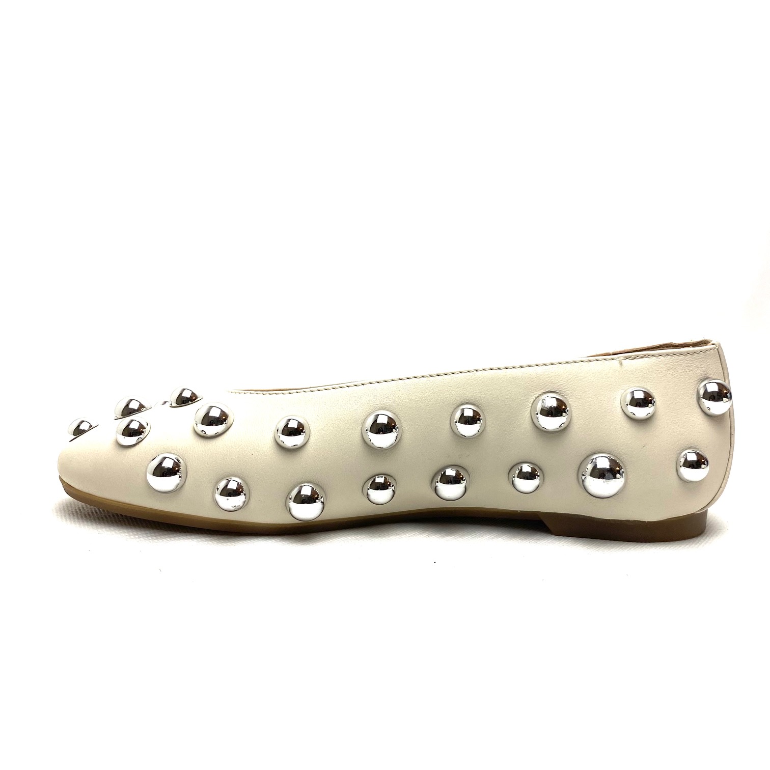 Ranyè art. BallBoll ballerina nappa burro con borchie argento (5)