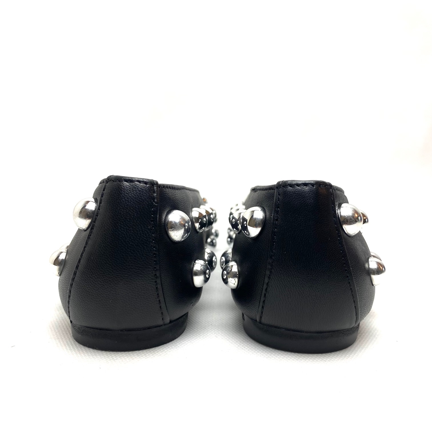 Ranyè art. BallBoll ballerina nappa nera con borchie argento (5)