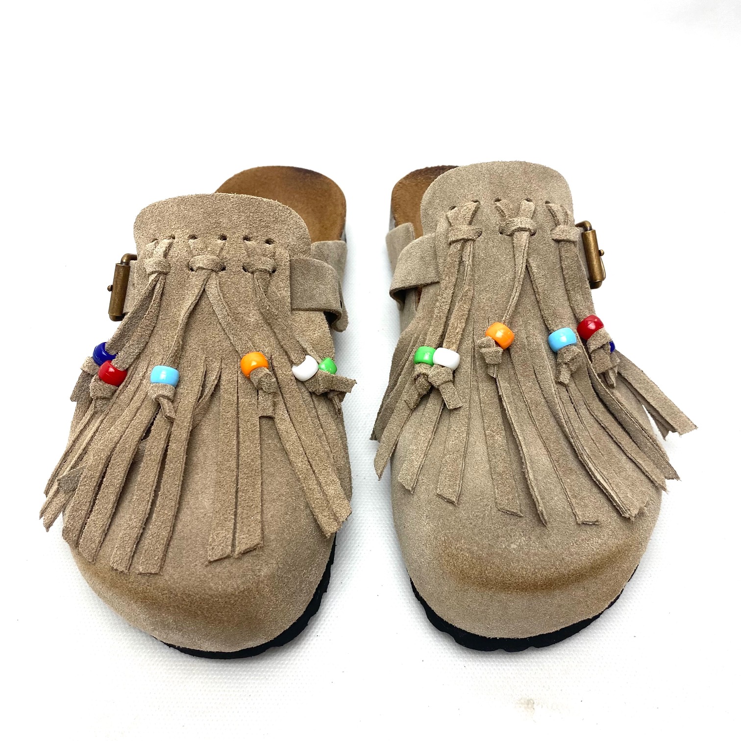 Ranyè art. Shakira sabot frange camoscio radice (1)